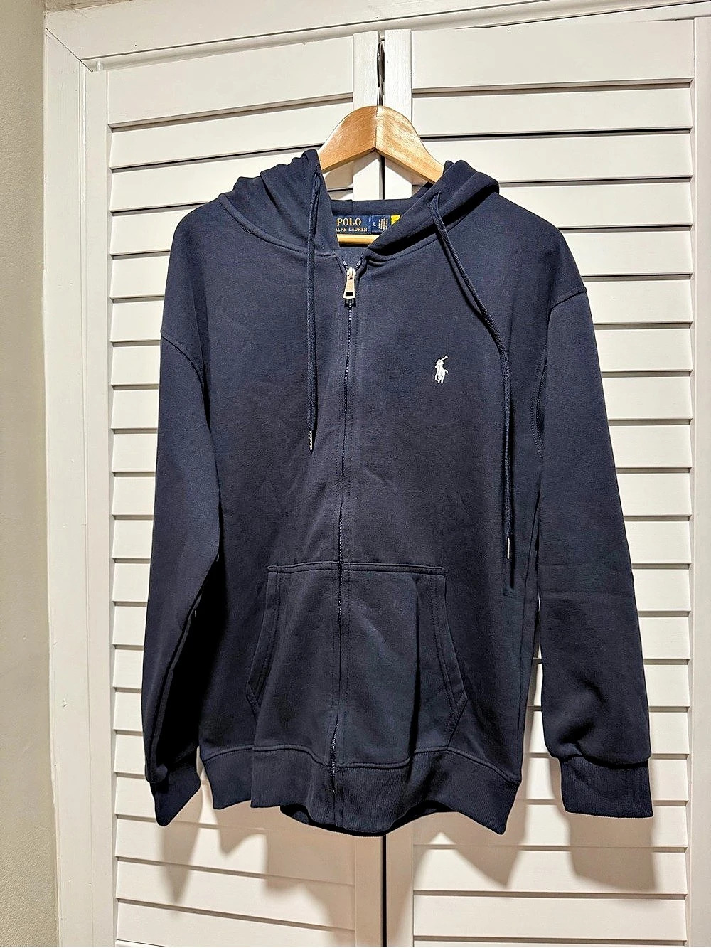 New Polo Ralph Lauren Full-Zip Fleece Hoodie Blue large
